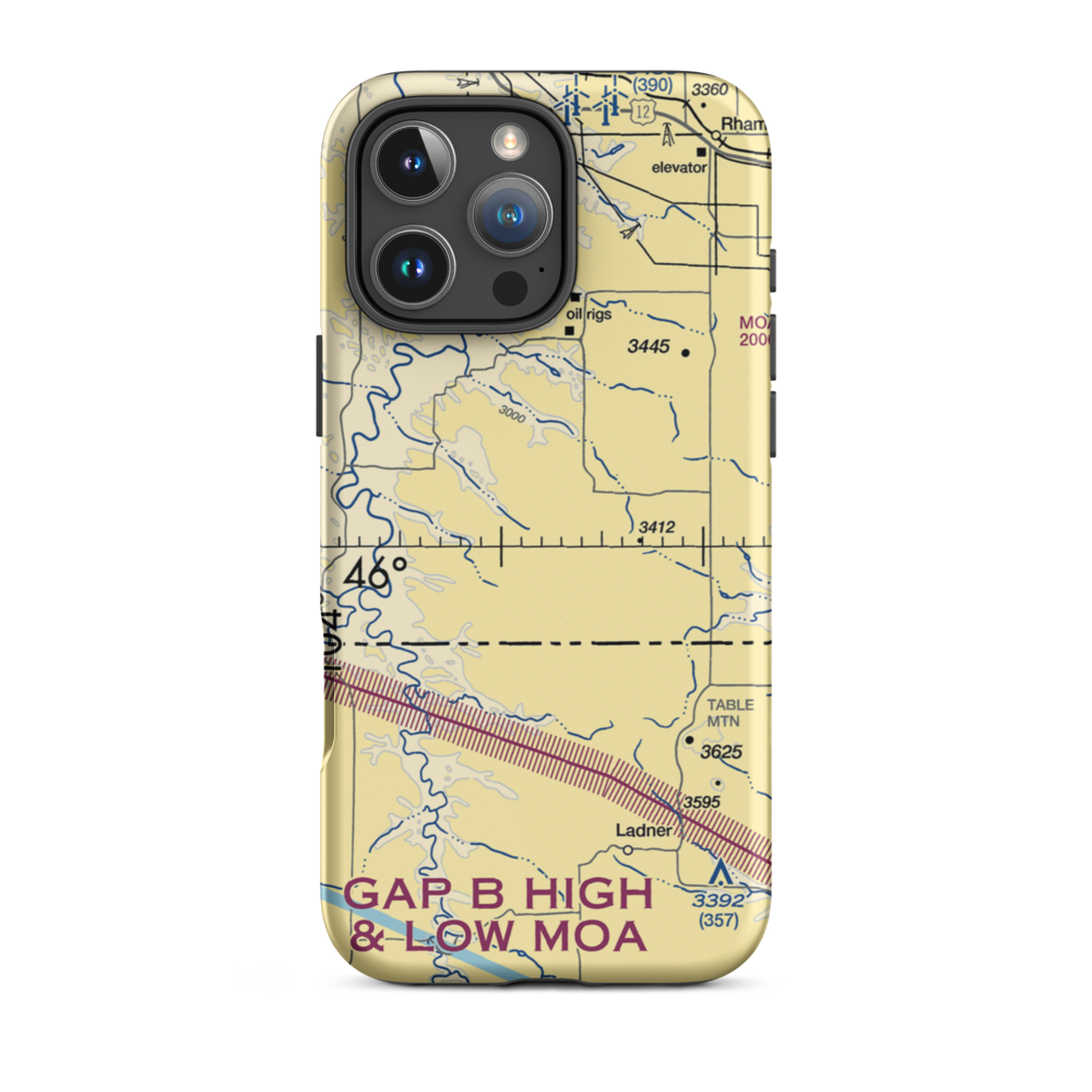 Vernon Miller Private Airport (NA22) VFR Sectional  Tough iPhone Case iPhone 16 Pro Max model shown