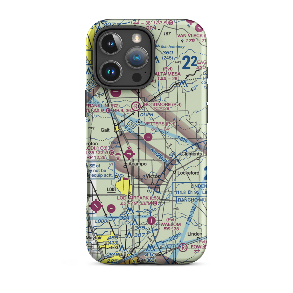 Vetters Sky Ranch Airport (51CL) VFR Sectional  Tough iPhone Case iPhone 16 Pro Max model shown