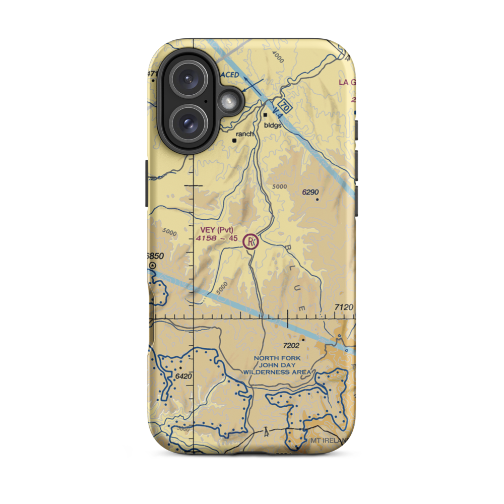 Vey Sheep Ranch Airport (37OR) VFR Sectional  Tough iPhone Case iPhone 16 Plus model shown