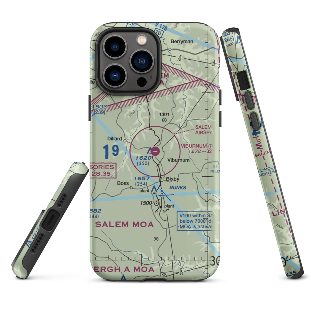 Viburnum Airport (MO84) VFR Sectional  Tough iPhone Case iPhone 13 Pro Max model shown