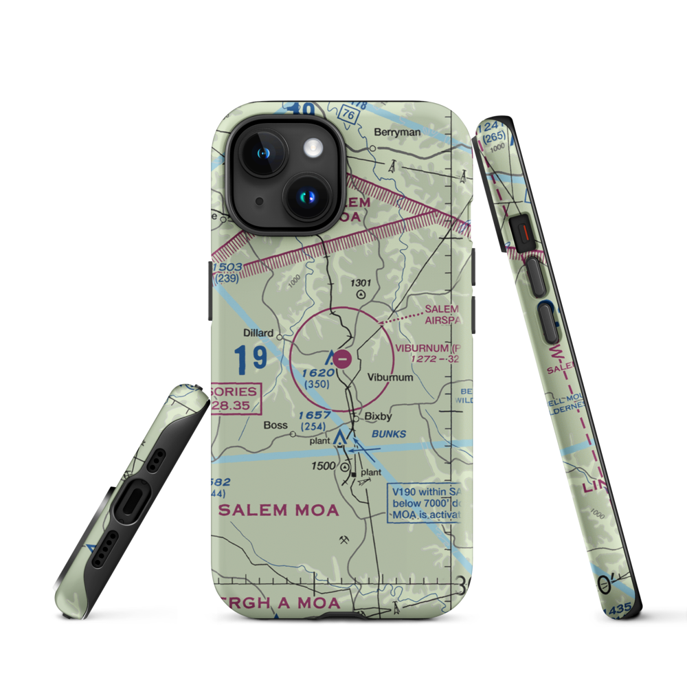 Viburnum Airport (MO84) VFR Sectional  Tough iPhone Case iPhone 15 model shown