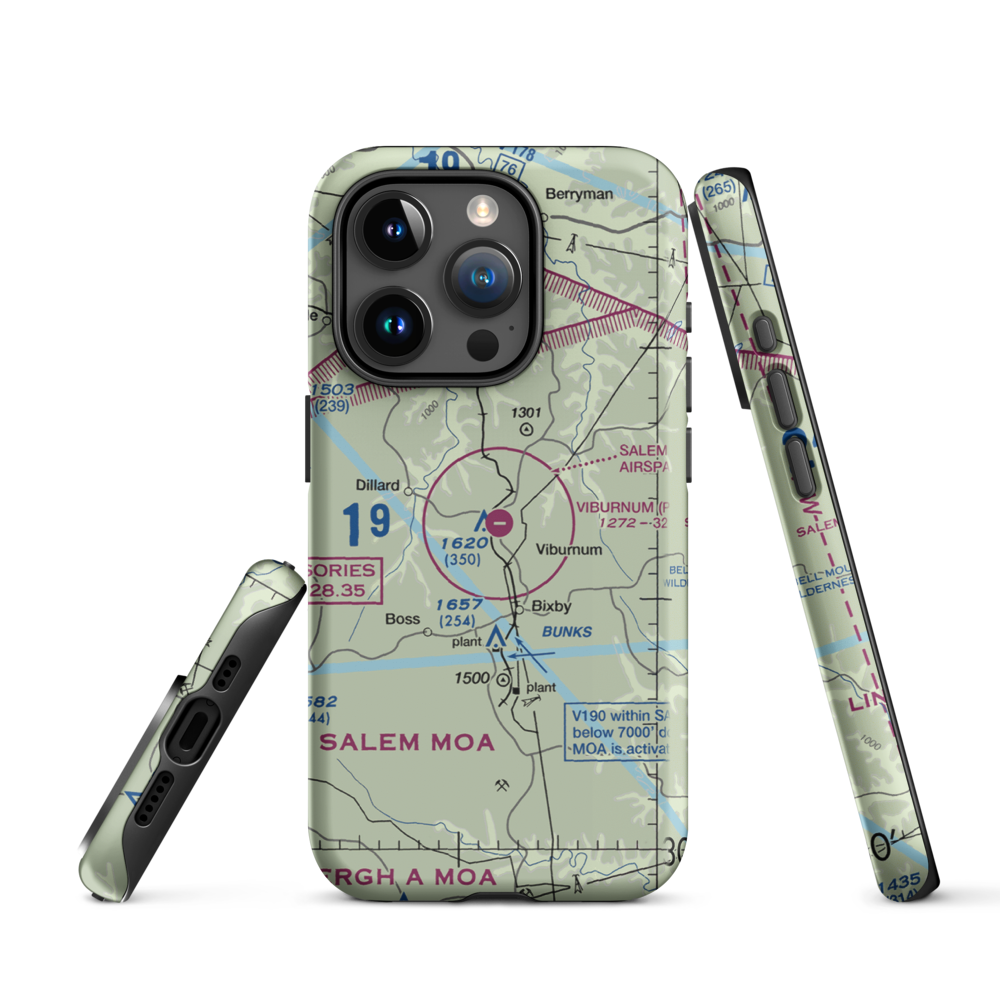 Viburnum Airport (MO84) VFR Sectional  Tough iPhone Case iPhone 15 Pro model shown