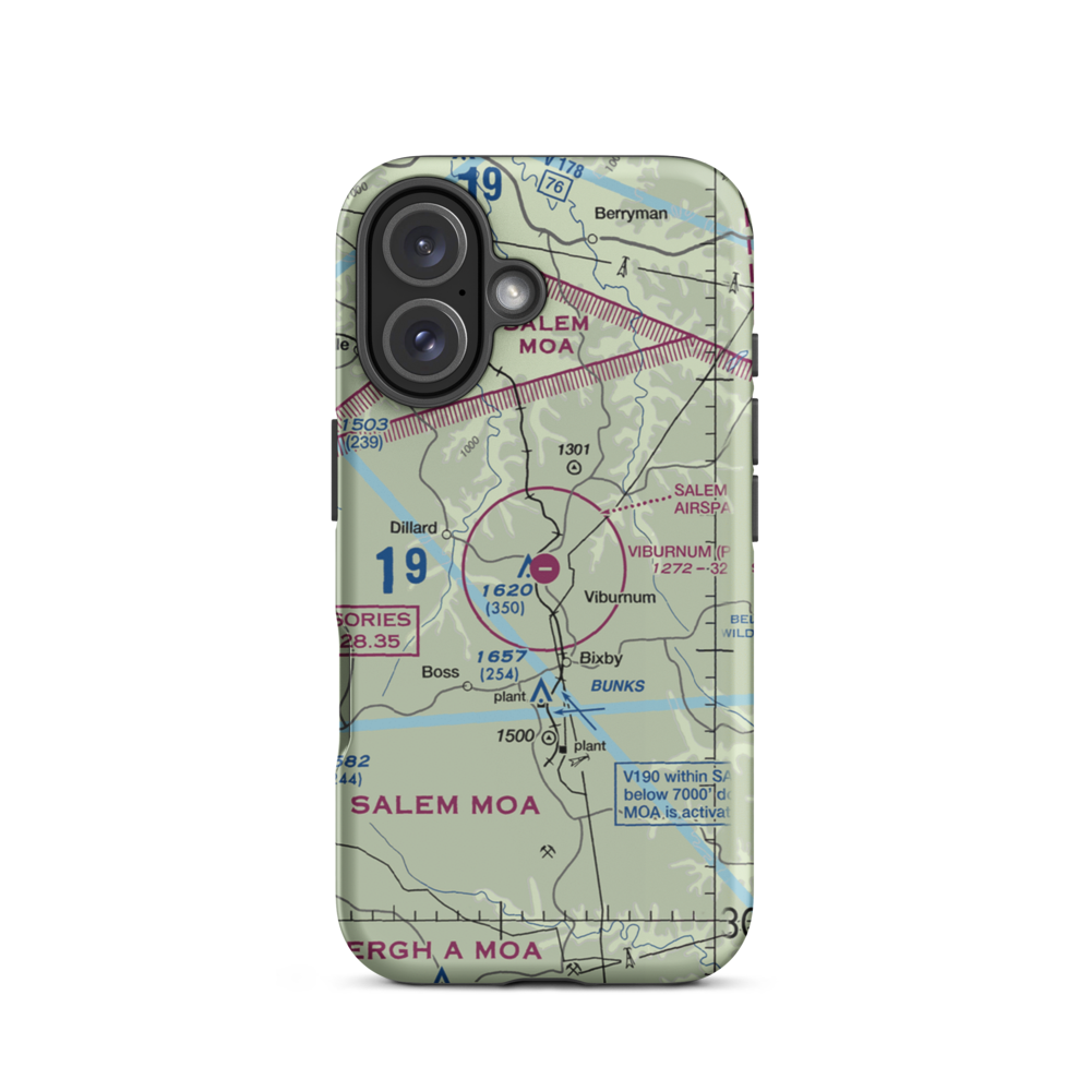 Viburnum Airport (MO84) VFR Sectional  Tough iPhone Case iPhone 16 model shown