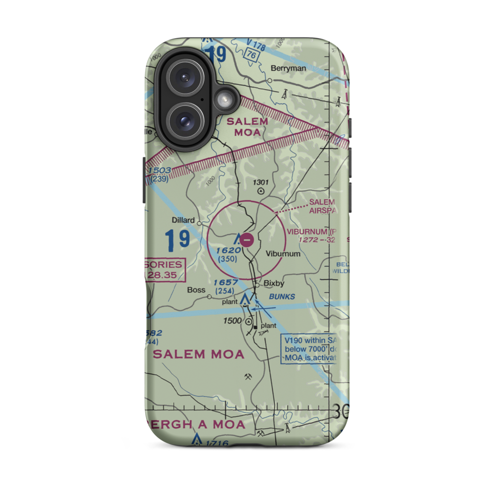 Viburnum Airport (MO84) VFR Sectional  Tough iPhone Case iPhone 16 Plus model shown