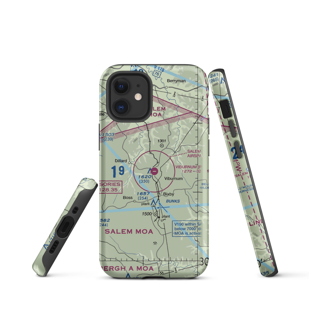 Viburnum Airport (MO84) VFR Sectional  Tough iPhone Case iPhone 12 mini model shown