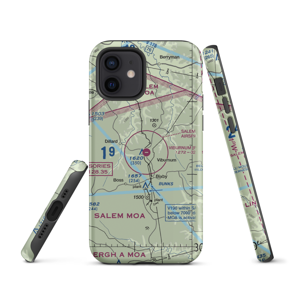Viburnum Airport (MO84) VFR Sectional  Tough iPhone Case iPhone 12 model shown