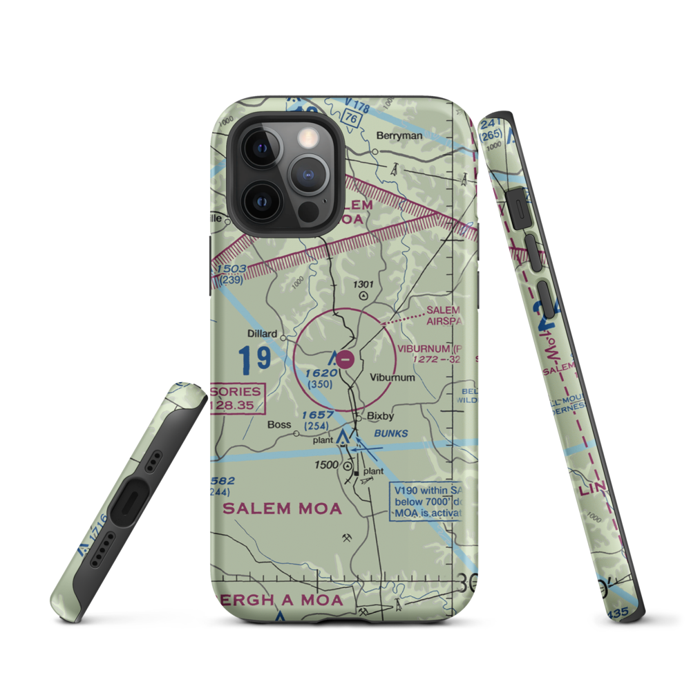 Viburnum Airport (MO84) VFR Sectional  Tough iPhone Case iPhone 12 Pro model shown