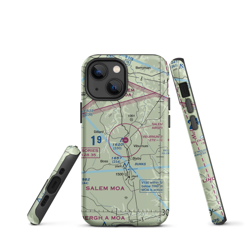 Viburnum Airport (MO84) VFR Sectional  Tough iPhone Case iPhone 13 mini model shown
