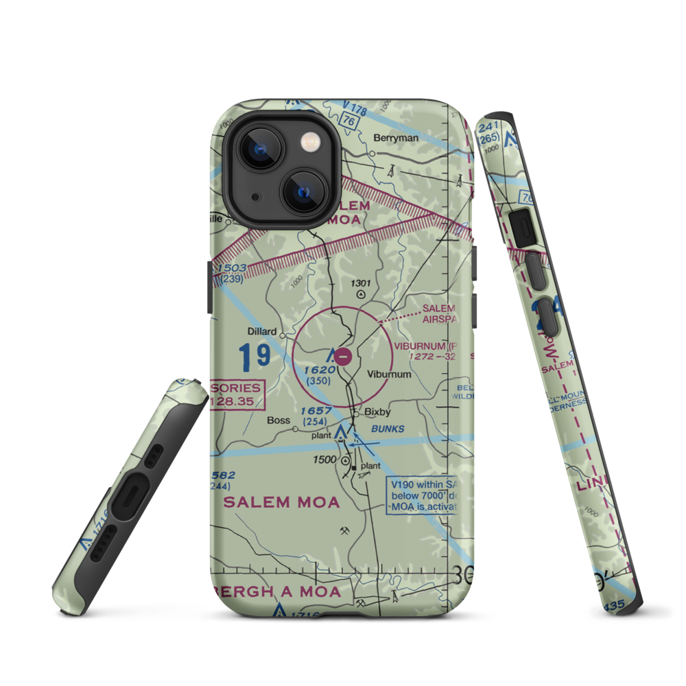 Viburnum Airport (MO84) VFR Sectional  Tough iPhone Case iPhone 13 model shown