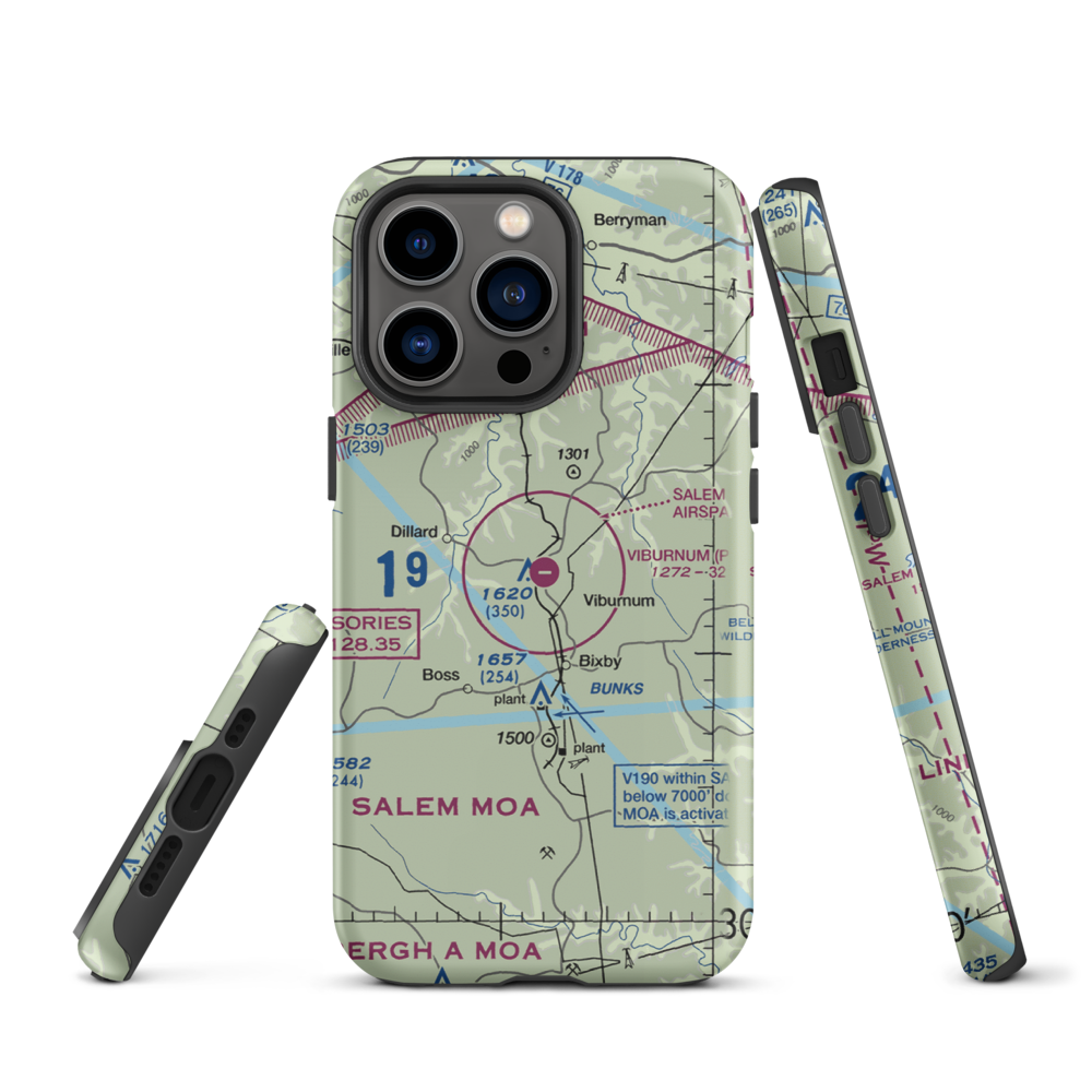 Viburnum Airport (MO84) VFR Sectional  Tough iPhone Case iPhone 13 Pro model shown