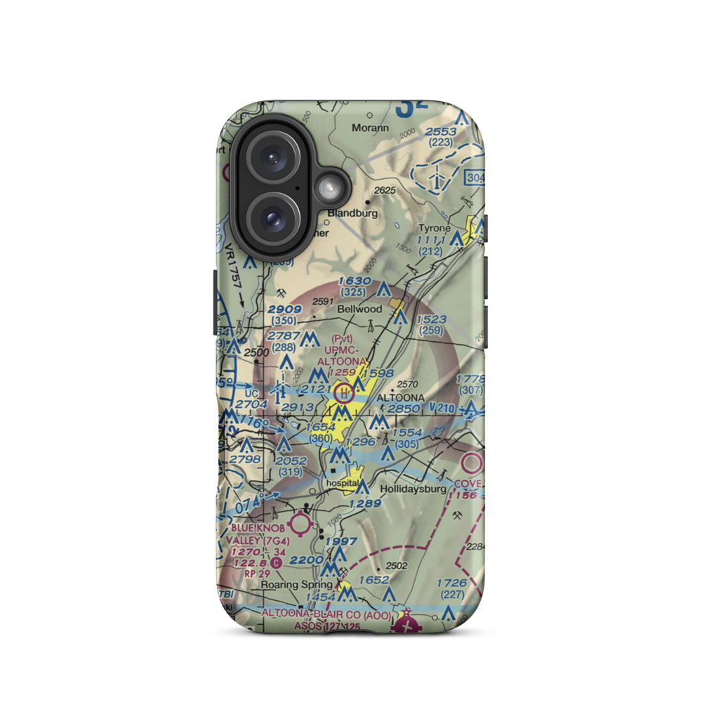 Vicars Private Airport (PS15) VFR Sectional  Tough iPhone Case iPhone 16 model shown