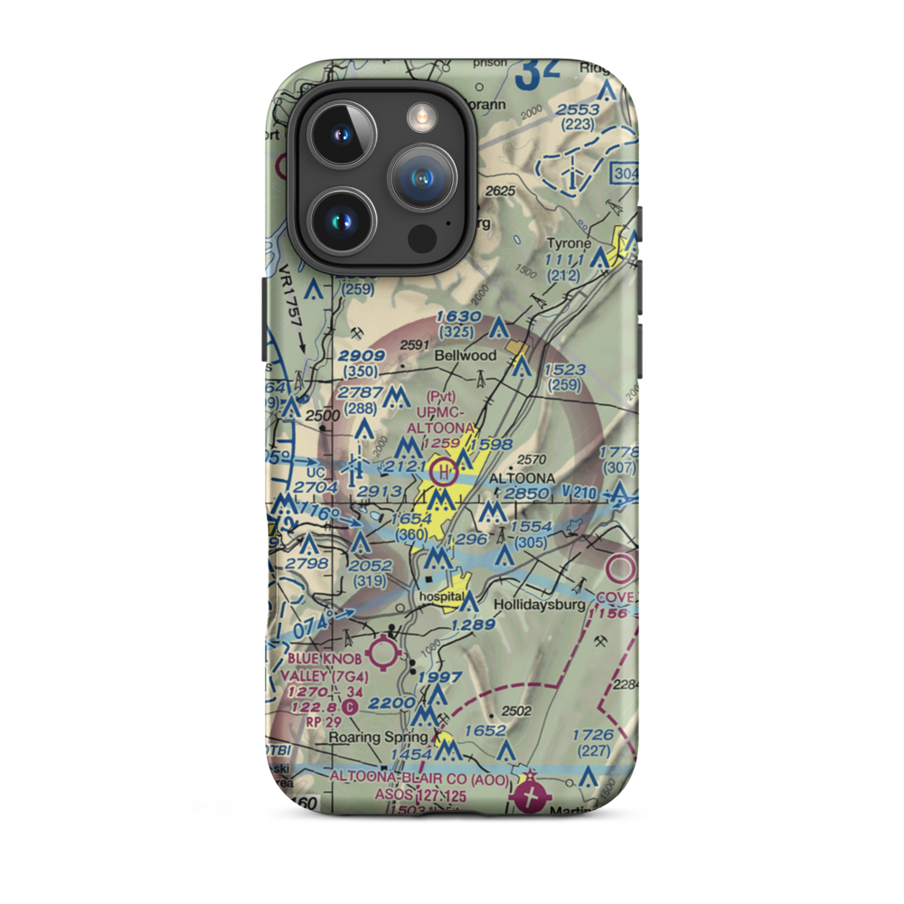 Vicars Private Airport (PS15) VFR Sectional  Tough iPhone Case iPhone 16 Pro Max model shown
