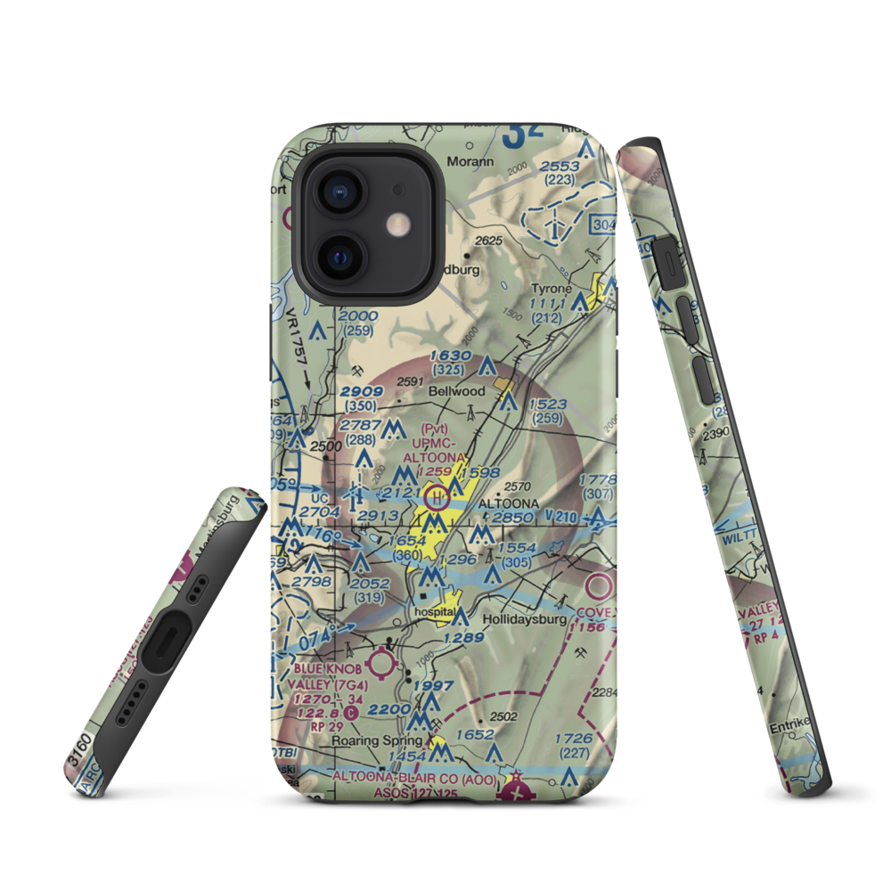 Vicars Private Airport (PS15) VFR Sectional  Tough iPhone Case iPhone 12 model shown