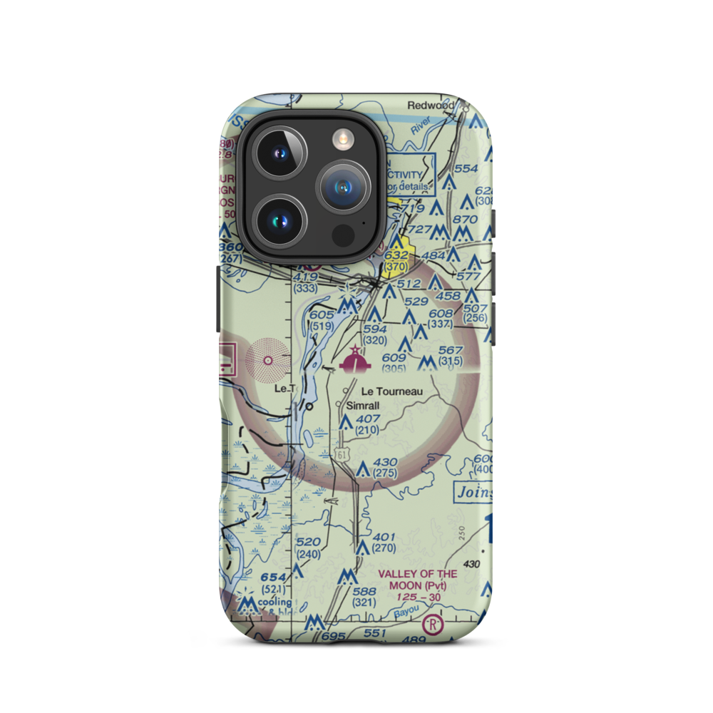 Vicksburg Municipal Airport (VKS) VFR Sectional  Tough iPhone Case iPhone 16 Pro model shown