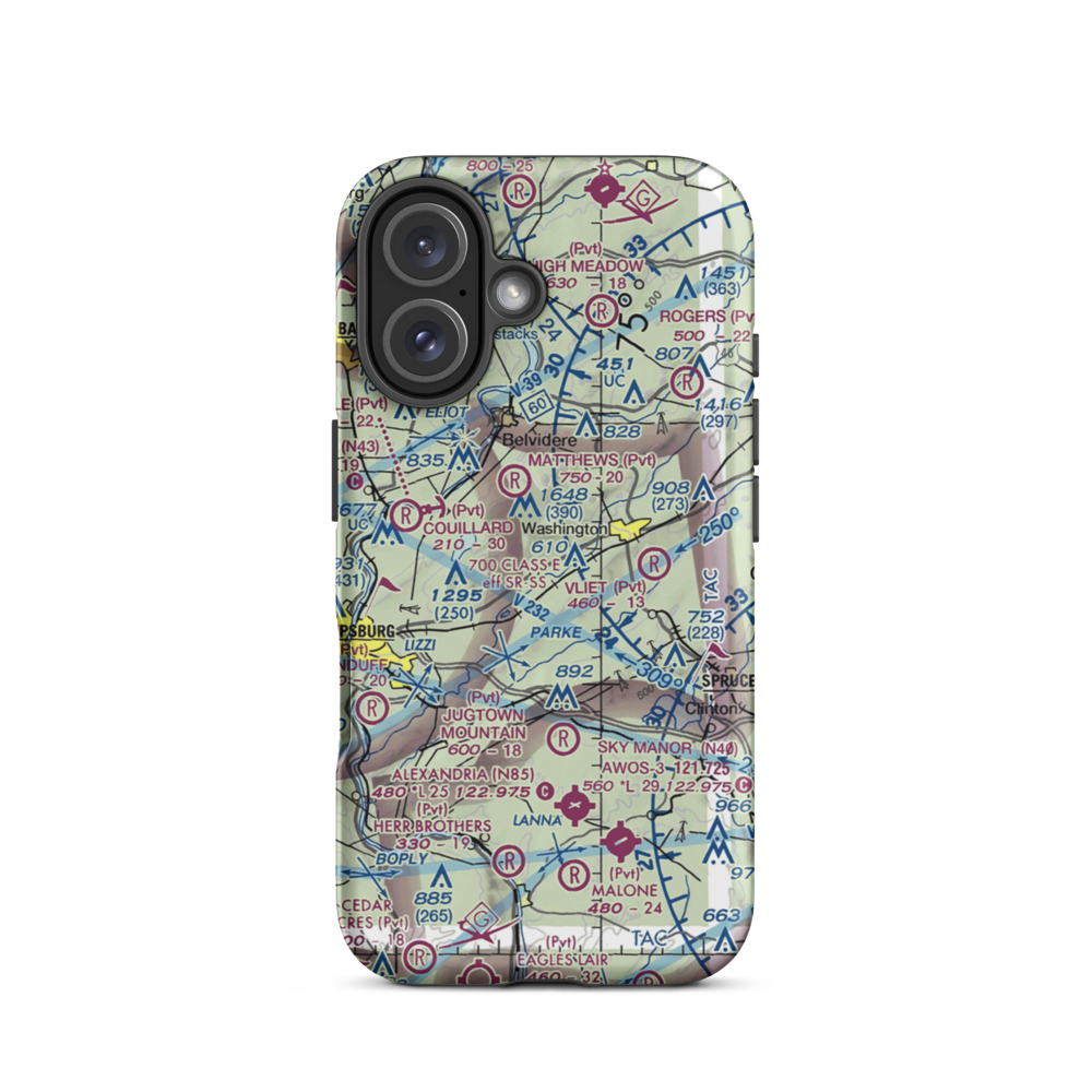 View Finder Balloonport (JY03) VFR Sectional  Tough iPhone Case iPhone 16 model shown