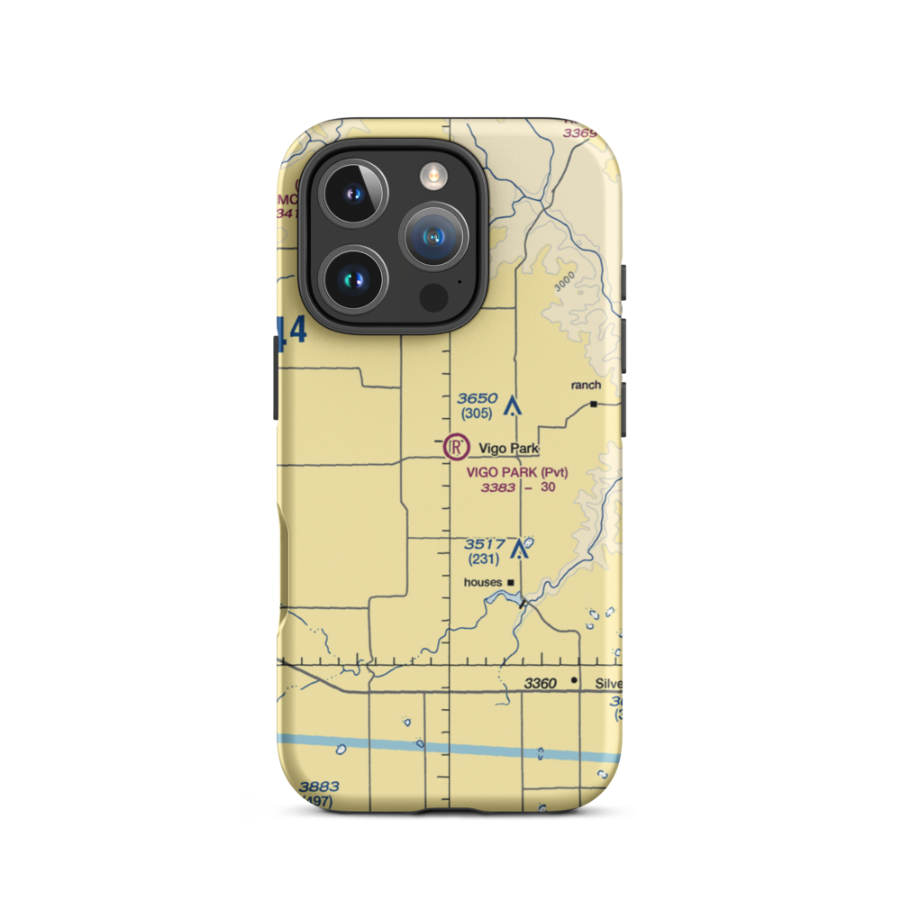 Vigo Park Airport (1TA2) VFR Sectional  Tough iPhone Case iPhone 16 Pro model shown