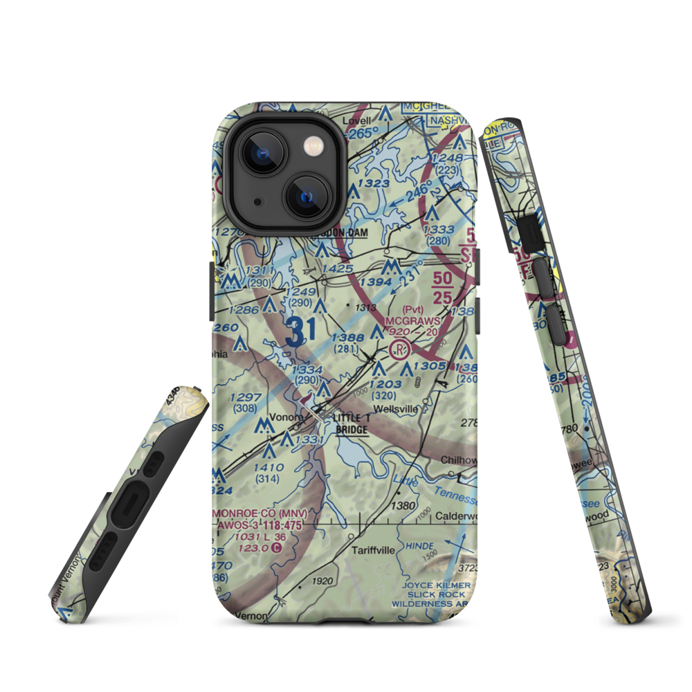 Village Airport (0TN2) VFR Sectional  Tough iPhone Case iPhone 14 model shown