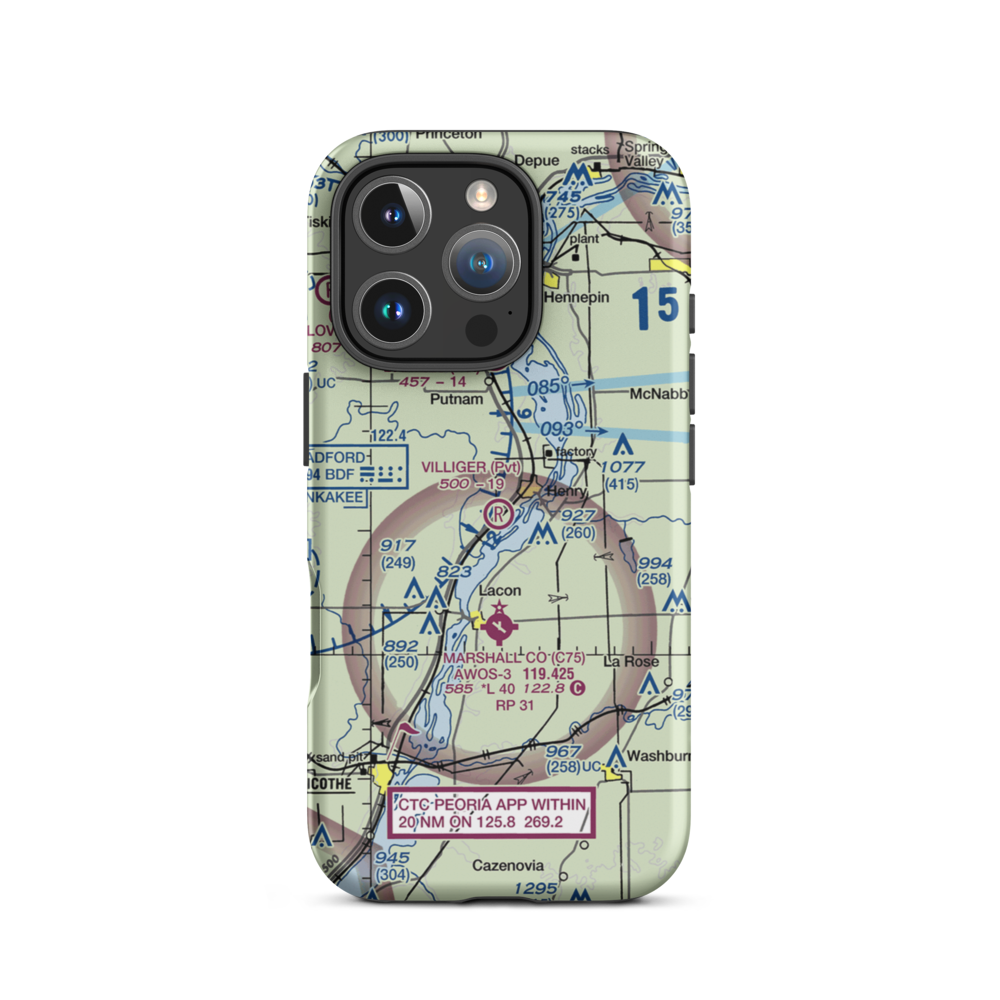 Villiger Restricted Landing Area (9IL0) VFR Sectional  Tough iPhone Case iPhone 16 Pro model shown