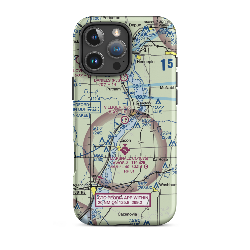 Villiger Restricted Landing Area (9IL0) VFR Sectional  Tough iPhone Case iPhone 16 Pro Max model shown