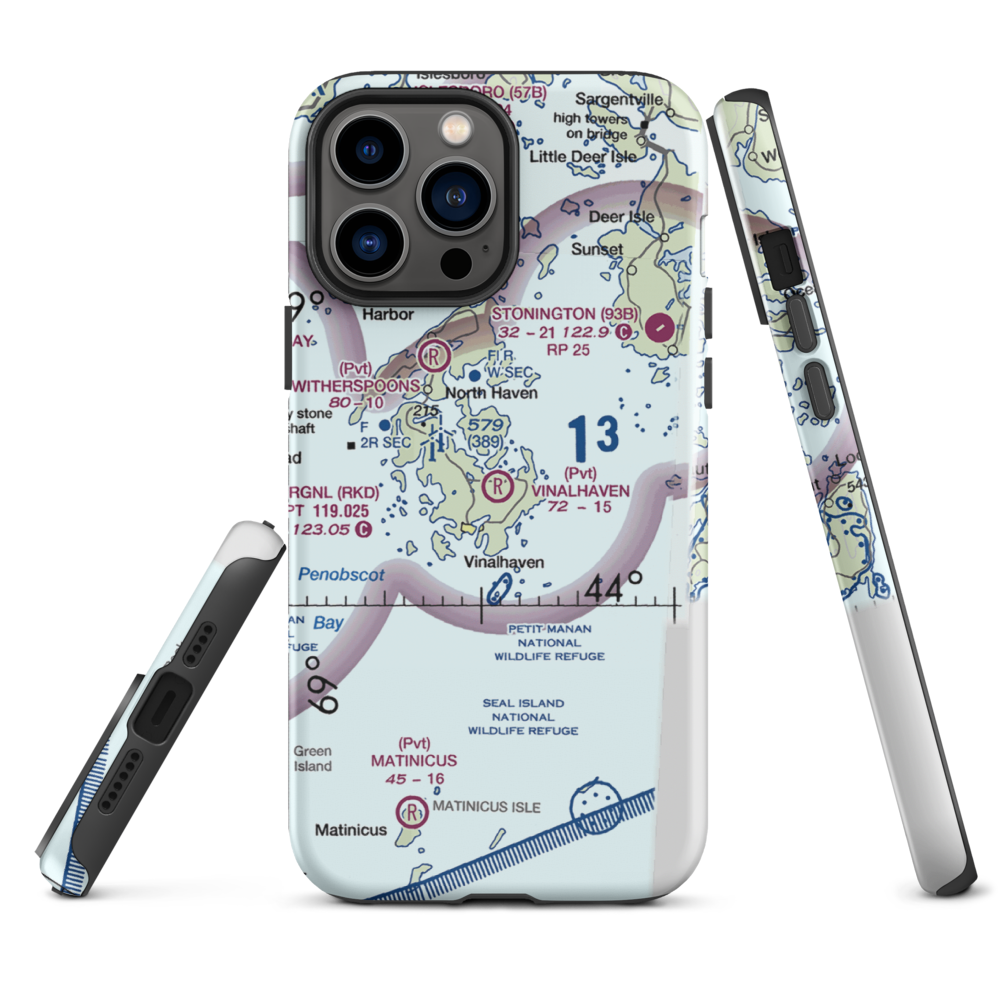 Vinalhaven Airport (ME55) VFR Sectional  Tough iPhone Case iPhone 13 Pro Max model shown