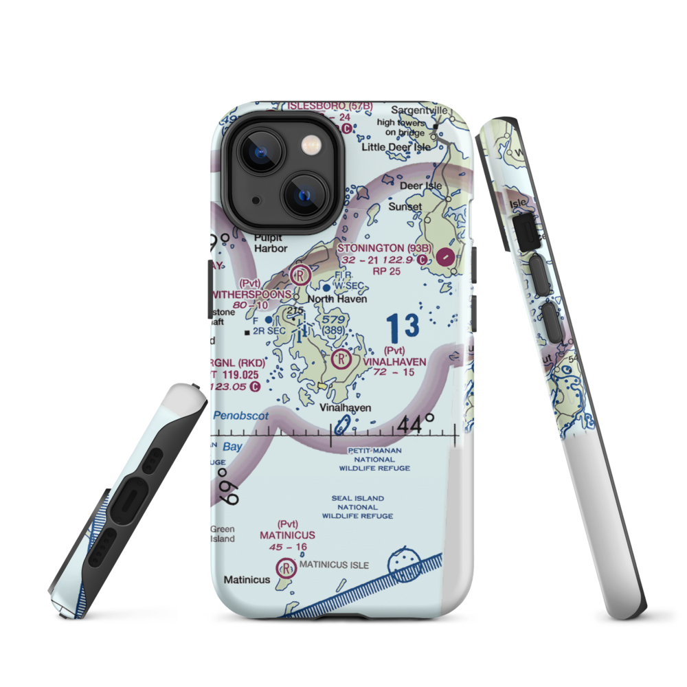 Vinalhaven Airport (ME55) VFR Sectional  Tough iPhone Case iPhone 14 model shown