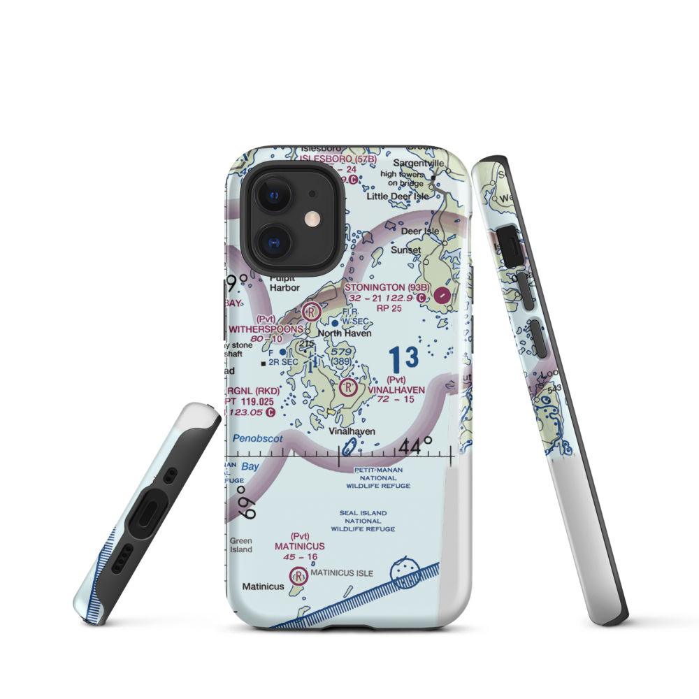 Vinalhaven Airport (ME55) VFR Sectional  Tough iPhone Case iPhone 12 mini model shown