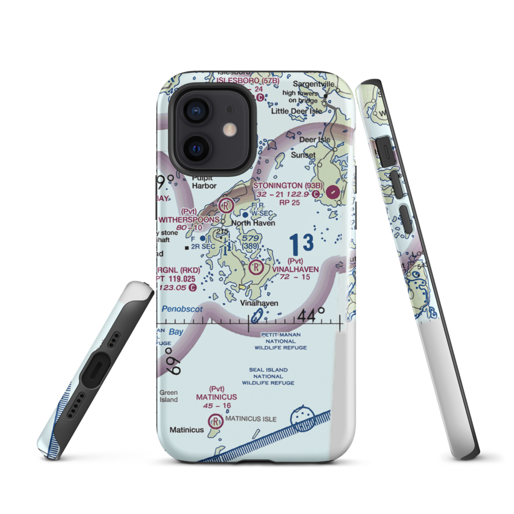 Vinalhaven Airport (ME55) VFR Sectional  Tough iPhone Case iPhone 12 model shown