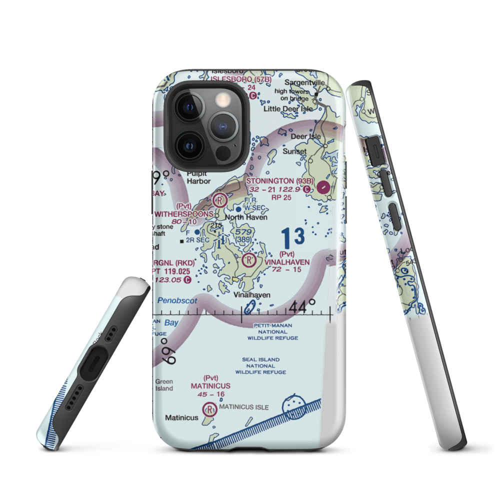 Vinalhaven Airport (ME55) VFR Sectional  Tough iPhone Case iPhone 12 Pro model shown