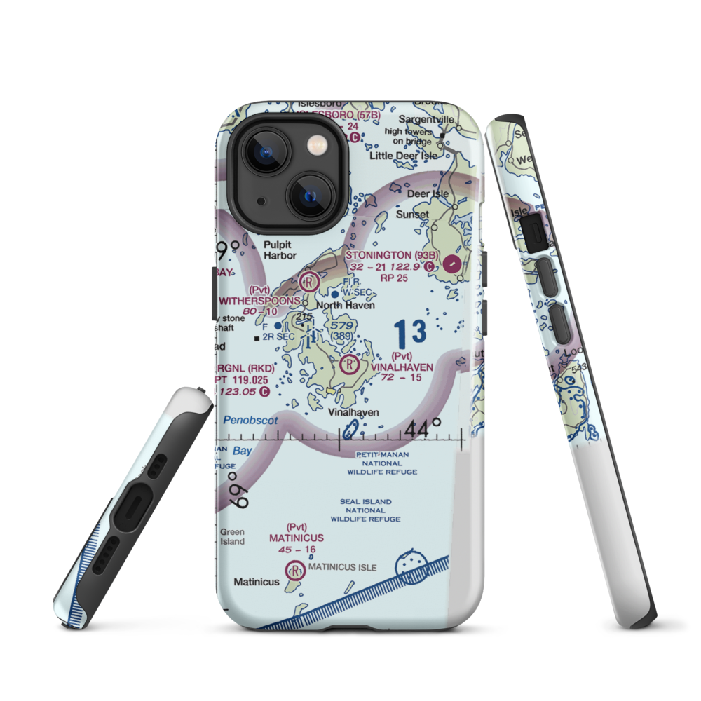 Vinalhaven Airport (ME55) VFR Sectional  Tough iPhone Case iPhone 13 model shown
