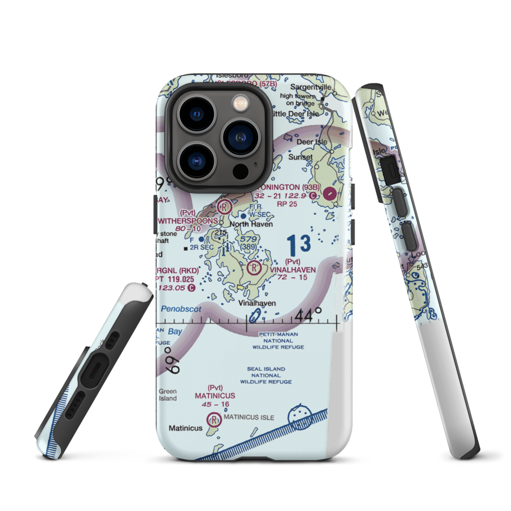 Vinalhaven Airport (ME55) VFR Sectional  Tough iPhone Case iPhone 13 Pro model shown