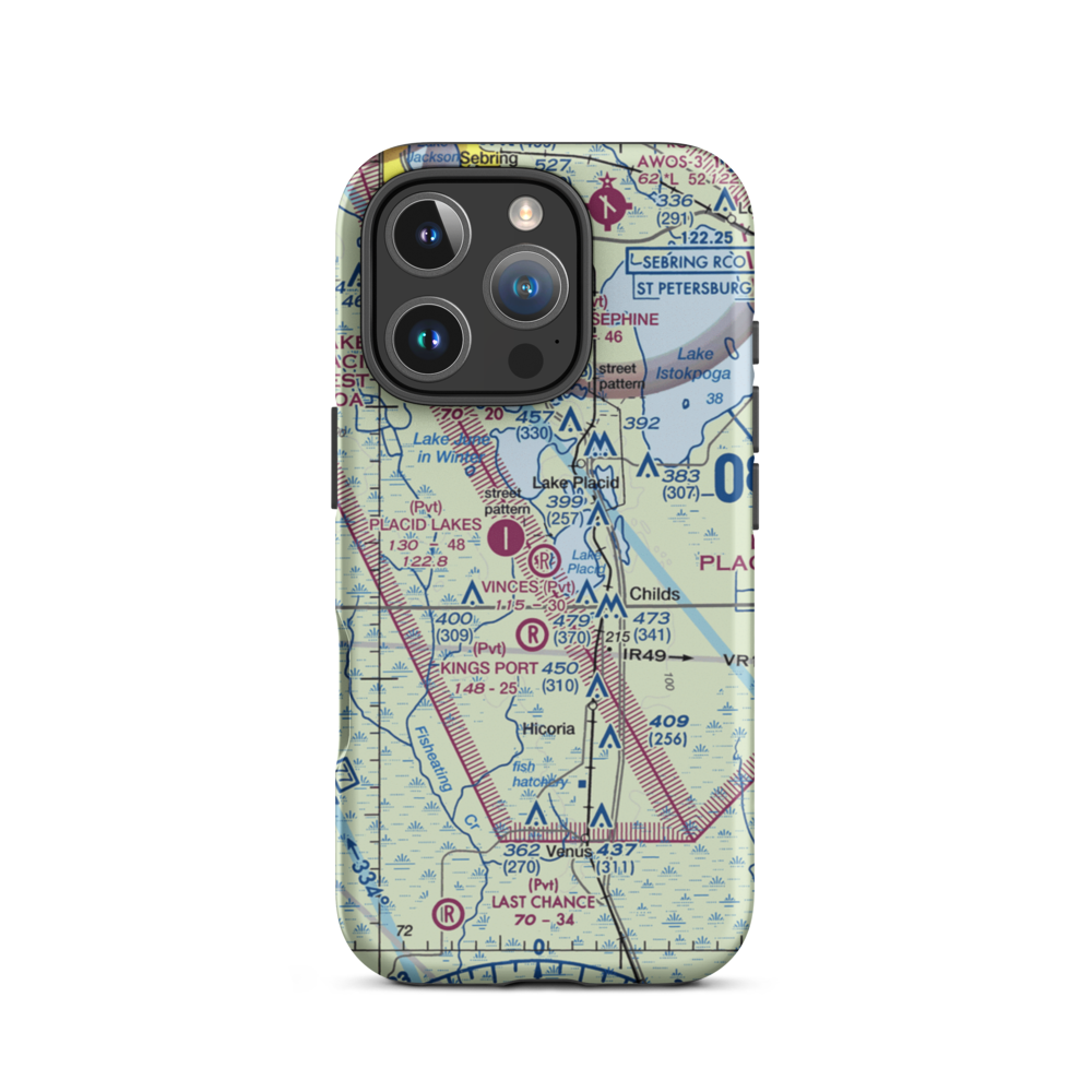 Vince's Condominium Association Airport (FA60) VFR Sectional  Tough iPhone Case iPhone 16 Pro model shown