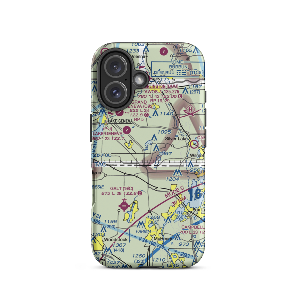 Vincent Airport (64C) VFR Sectional  Tough iPhone Case iPhone 16 model shown