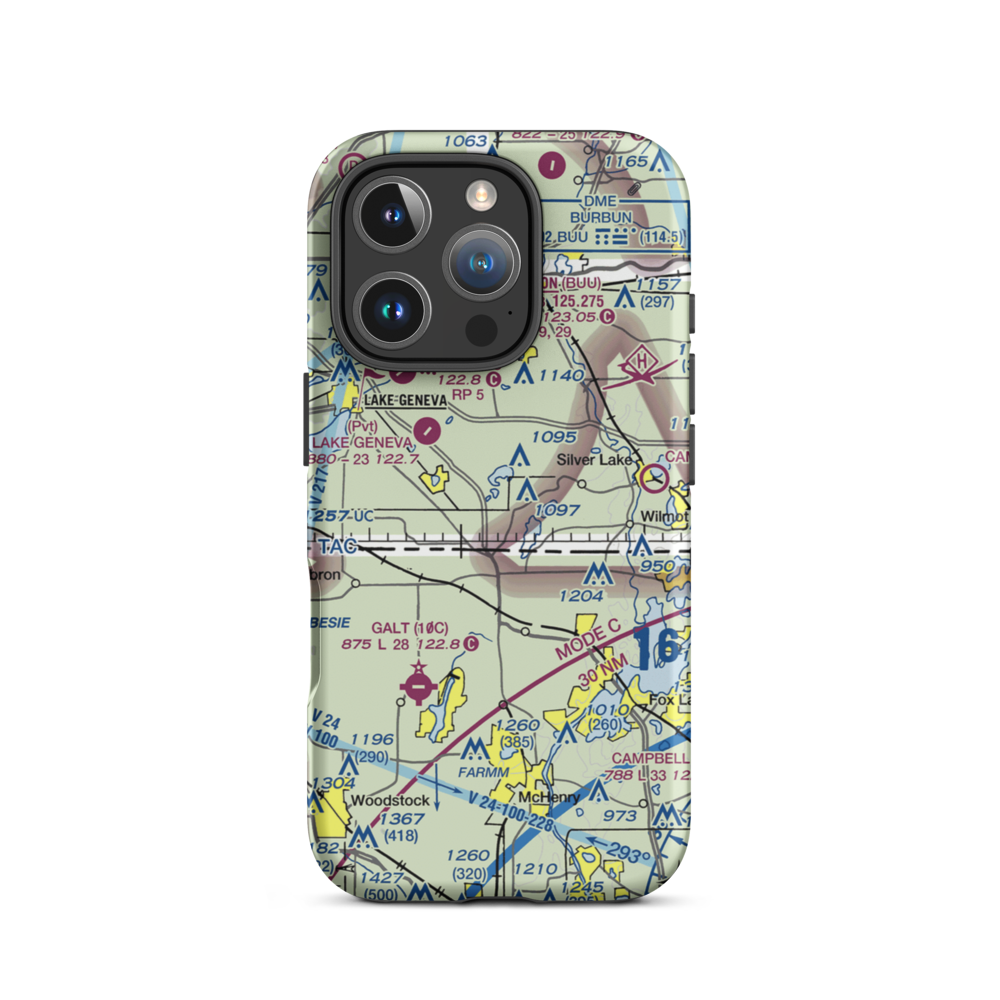 Vincent Airport (64C) VFR Sectional  Tough iPhone Case iPhone 16 Pro model shown