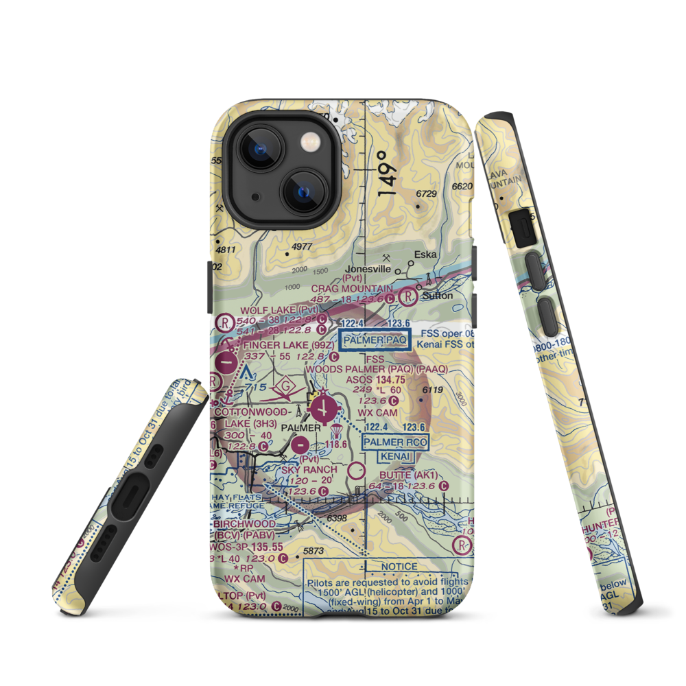 Vinduska Airport (7AK9) VFR Sectional  Tough iPhone Case iPhone 13 model shown