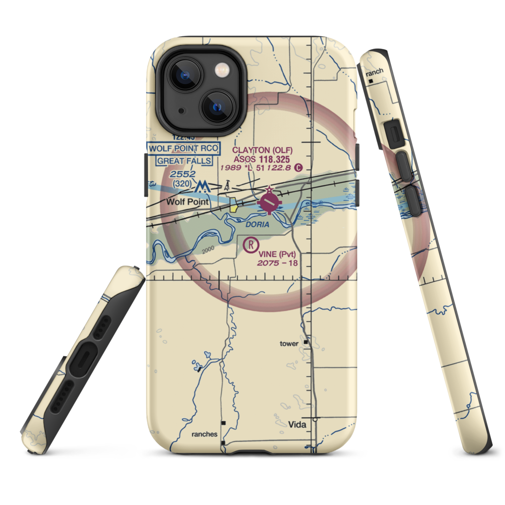 Vine Airport (MT80) VFR Sectional  Tough iPhone Case iPhone 14 Plus model shown