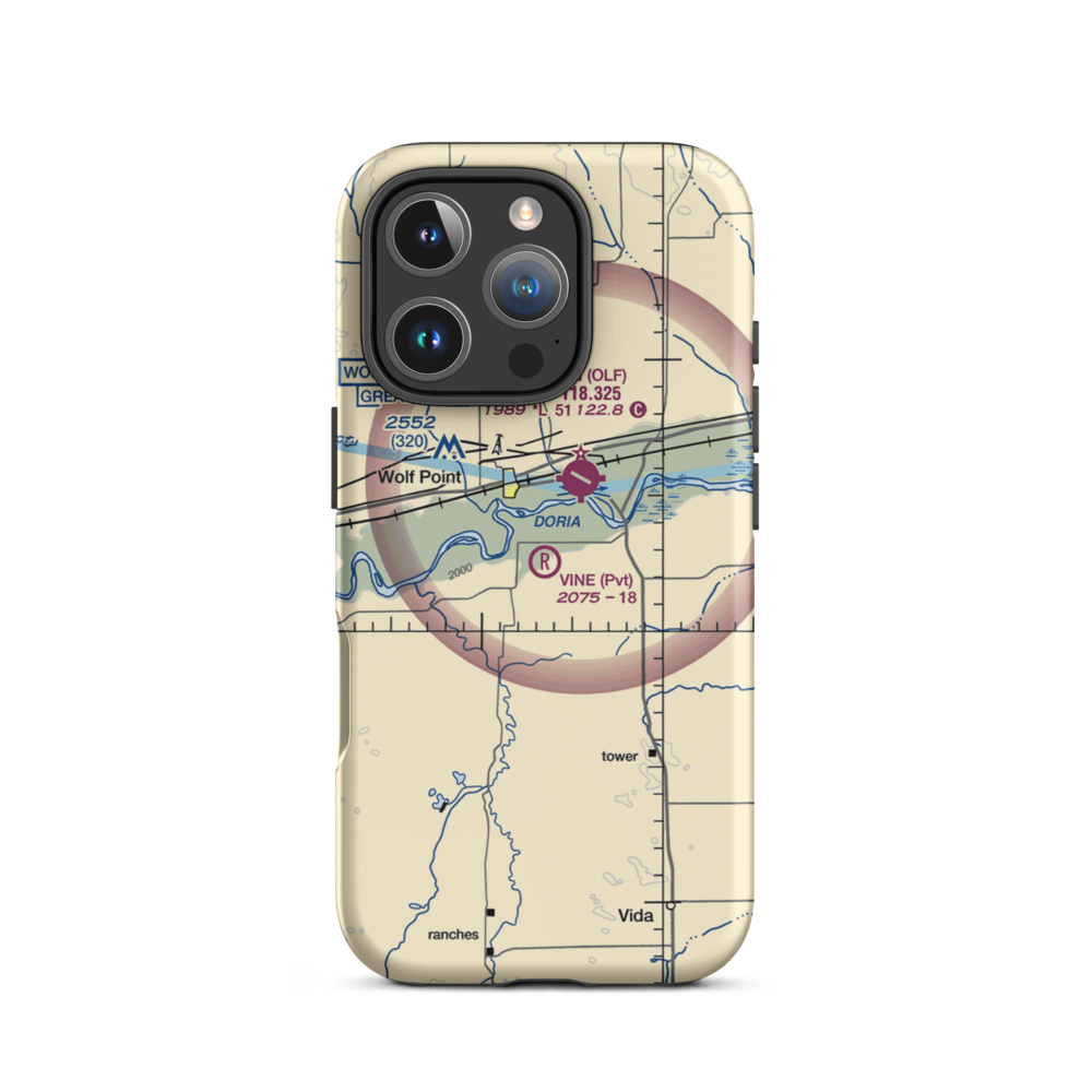 Vine Airport (MT80) VFR Sectional  Tough iPhone Case iPhone 16 Pro model shown