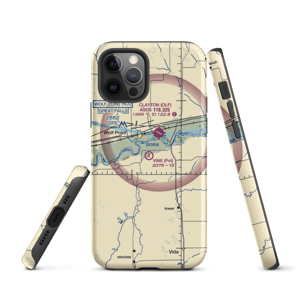 Vine Airport (MT80) VFR Sectional  Tough iPhone Case iPhone 12 Pro model shown