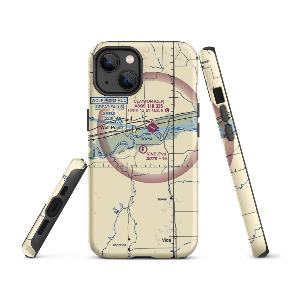 Vine Airport (MT80) VFR Sectional  Tough iPhone Case iPhone 13 model shown