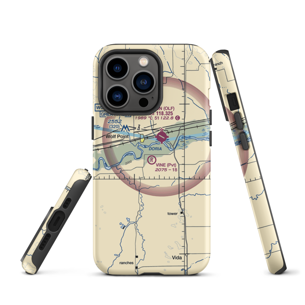Vine Airport (MT80) VFR Sectional  Tough iPhone Case iPhone 13 Pro model shown