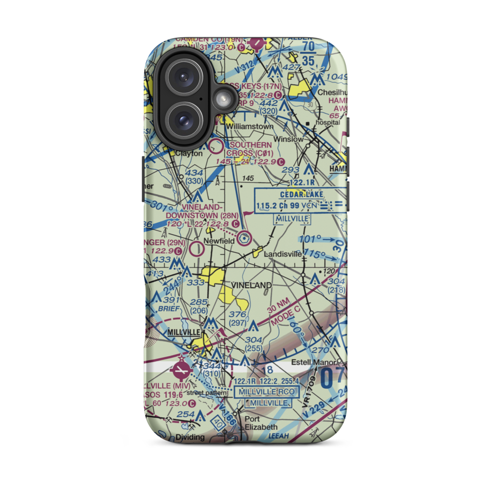 Vineland-Downstown Airport (28N) VFR Sectional  Tough iPhone Case iPhone 16 Plus model shown