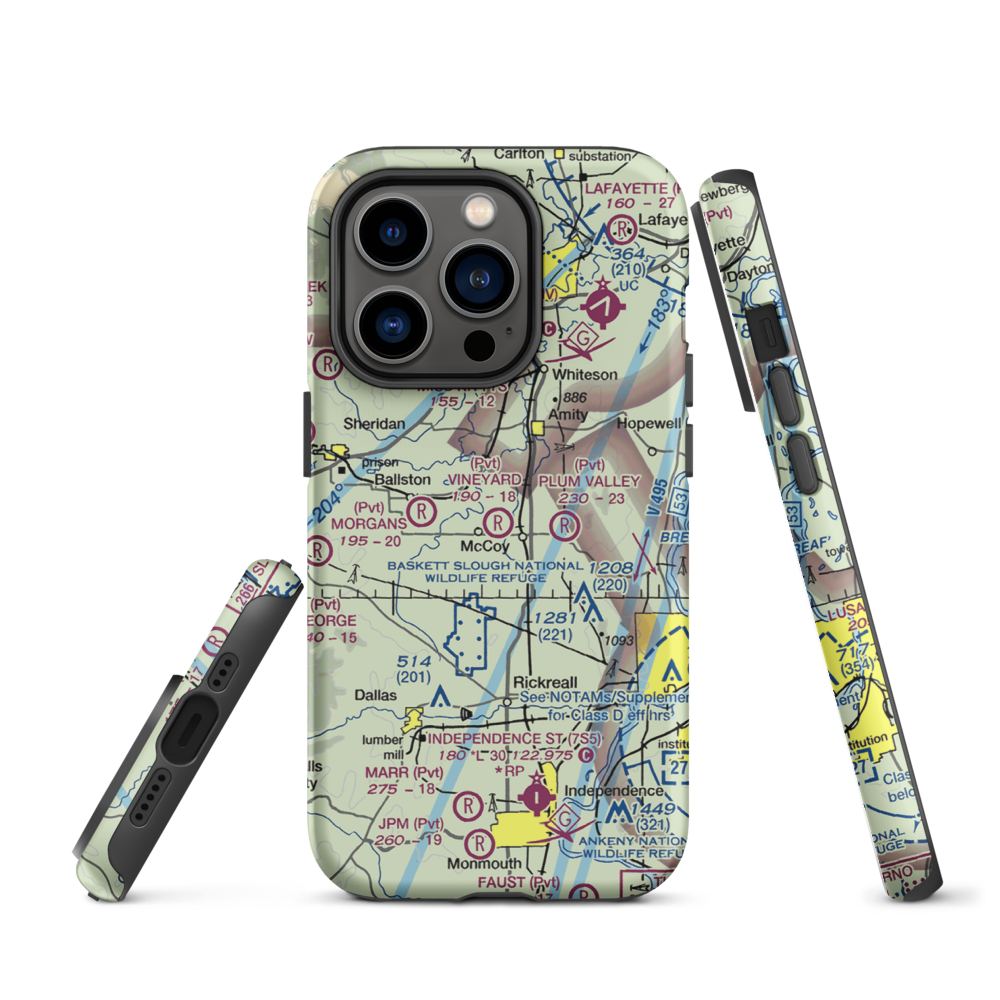 Vineyard Airport (OR95) VFR Sectional  Tough iPhone Case iPhone 14 Pro model shown