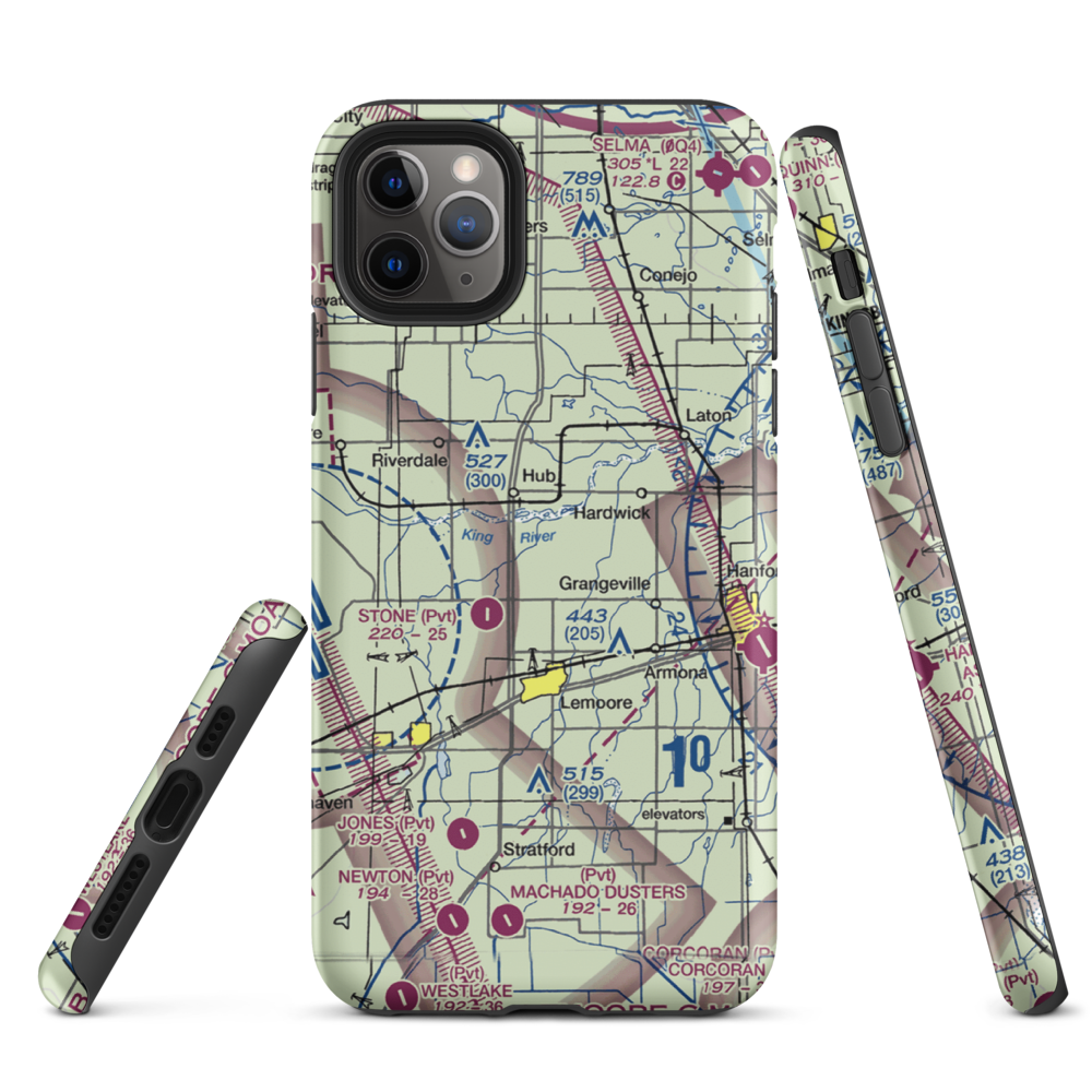 Vineyard Oaks Farm Airport (CN15) VFR Sectional  Tough iPhone Case iPhone 11 Pro Max model shown