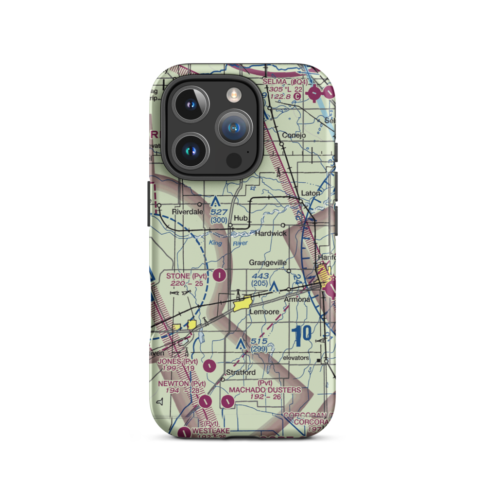 Vineyard Oaks Farm Airport (CN15) VFR Sectional  Tough iPhone Case iPhone 16 Pro model shown