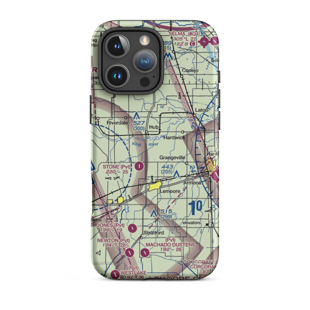 Vineyard Oaks Farm Airport (CN15) VFR Sectional  Tough iPhone Case iPhone 16 Pro Max model shown