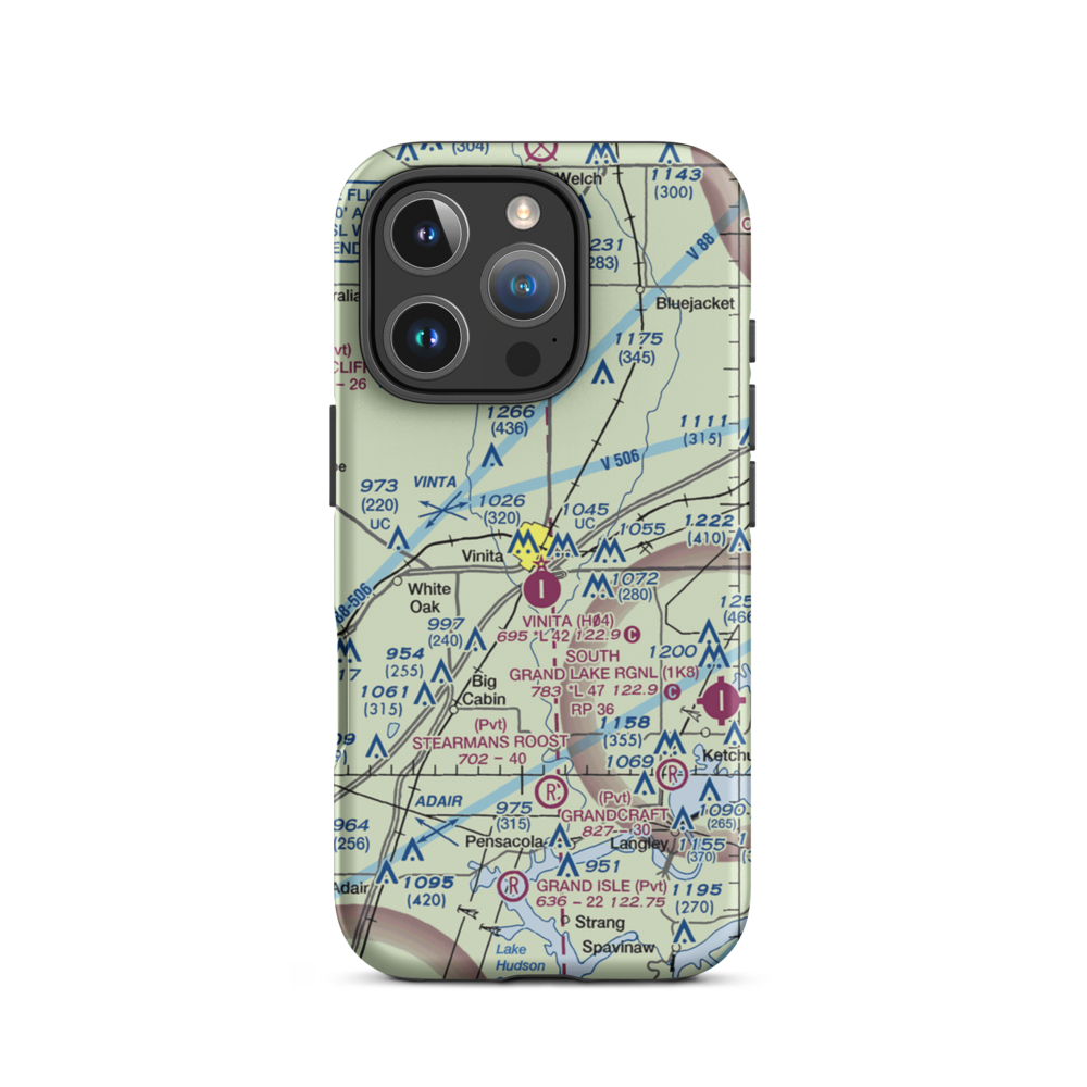 Vinita Municipal Airport (H04) VFR Sectional  Tough iPhone Case iPhone 16 Pro model shown