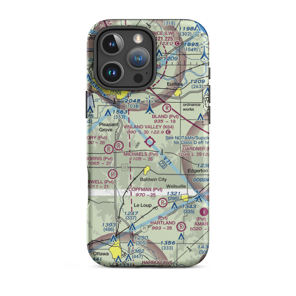Vinland Valley Aerodrome (K64) VFR Sectional  Tough iPhone Case iPhone 16 Pro Max model shown