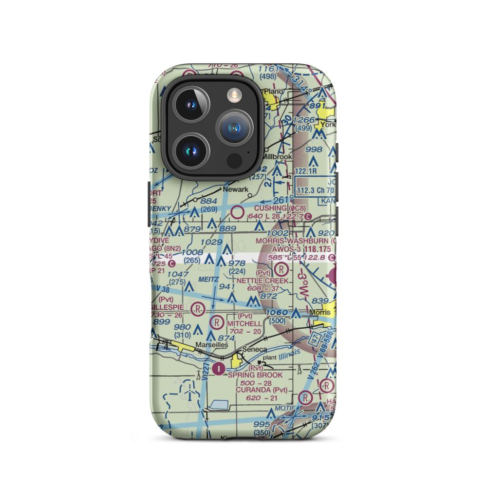 Vogen Restricted Landing Area (IS41) VFR Sectional  Tough iPhone Case iPhone 16 Pro model shown