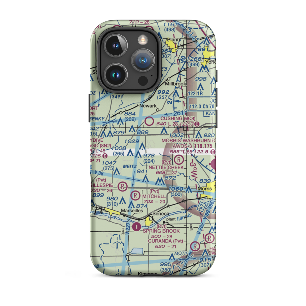 Vogen Restricted Landing Area (IS41) VFR Sectional  Tough iPhone Case iPhone 16 Pro Max model shown
