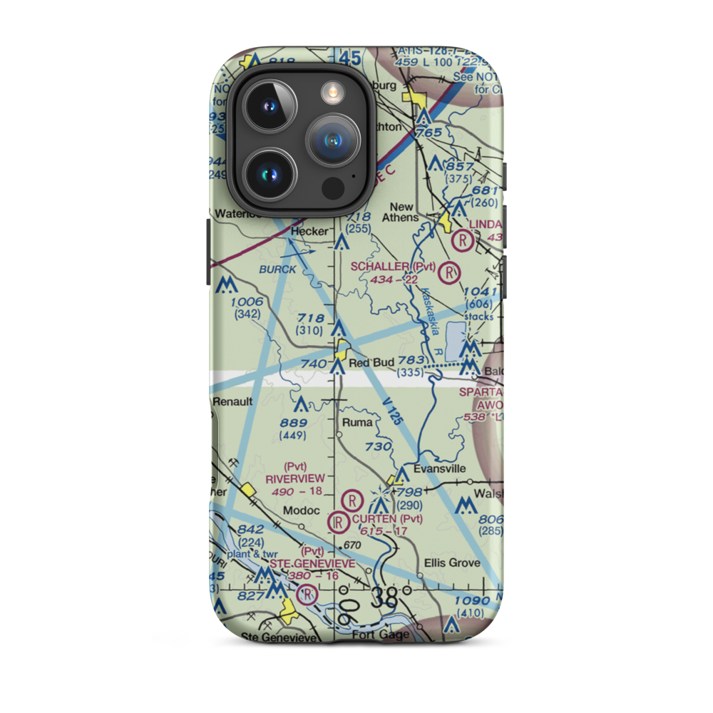 Voges Airstrip (89IS) VFR Sectional  Tough iPhone Case iPhone 16 Pro Max model shown