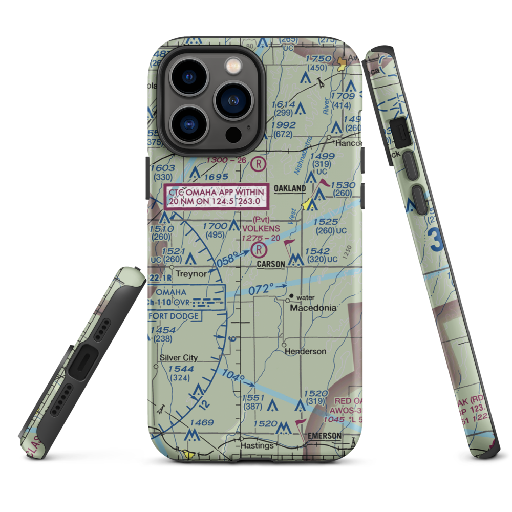 Volkens Field (97IA) VFR Sectional  Tough iPhone Case iPhone 13 Pro Max model shown